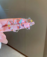 Novelty Rainbow Copper Alloy Zircon Hollow Out Love Stud Earrings